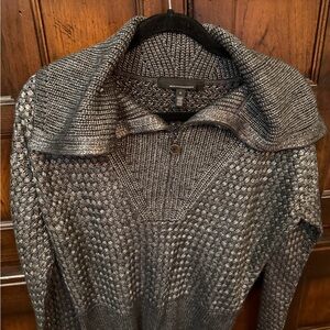 Men's Gray Textured Zip-Up Sweater